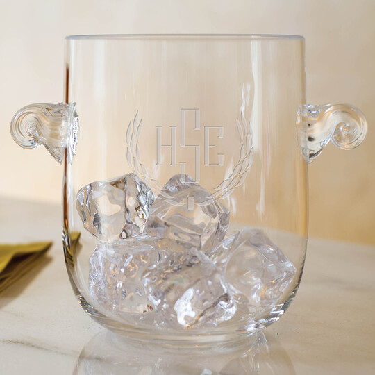 Deep Etched Monogrammed Atelier Ice Bucket
